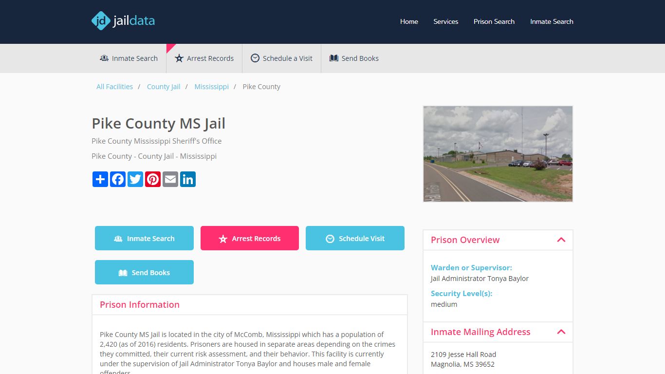 Pike County MS Jail Inmate Search and Prisoner Info - McComb, MS